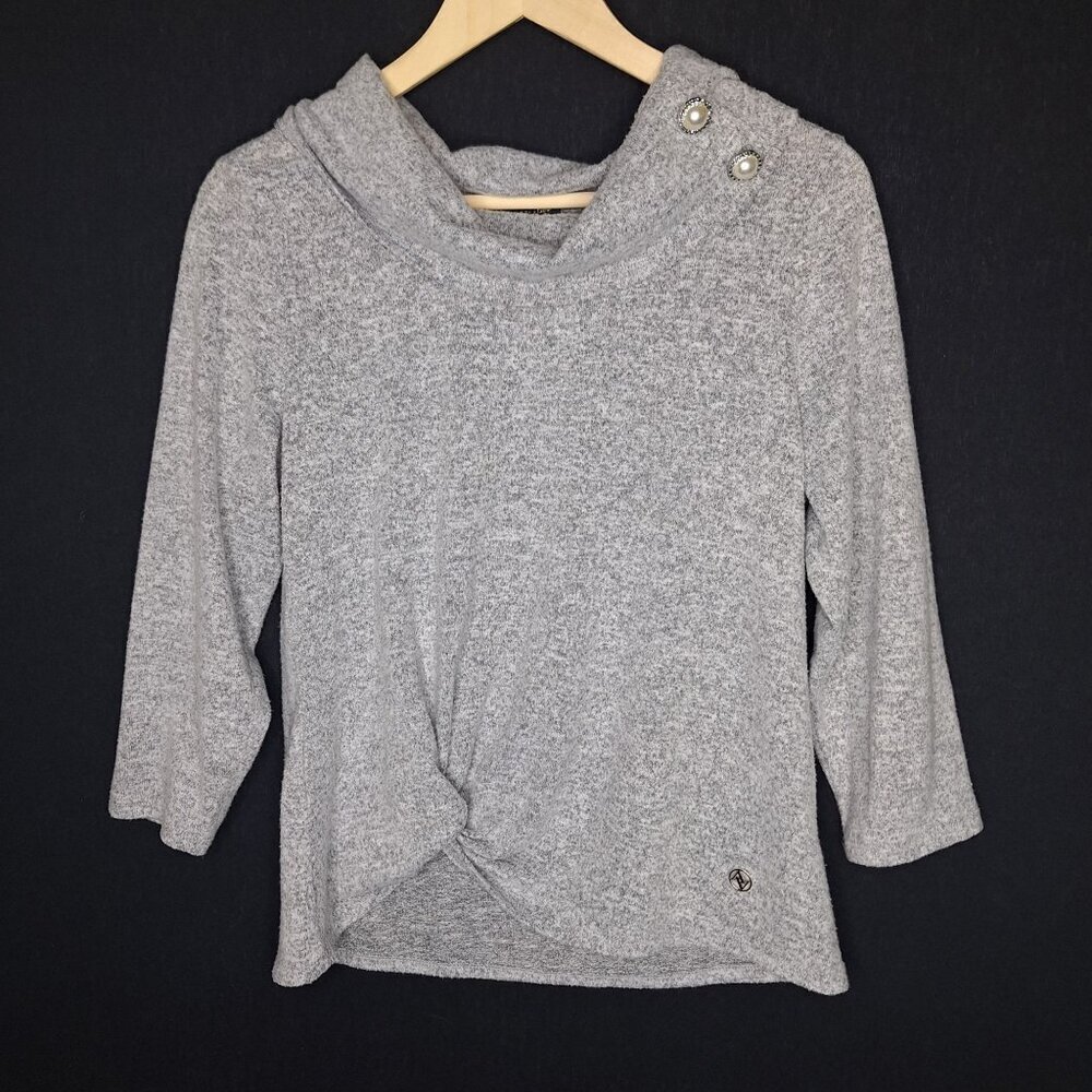 💙 Adrienne Vittadini Soft Warm Long Sleeve Top Size M/L Cozy Comfy Preppy Casua